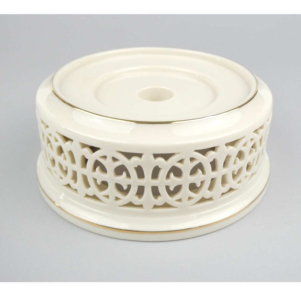 Lenox Ivory 24K Gold Trim Hurricane Lamp Base